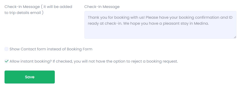 Check In Message - إضافة عقار جديد