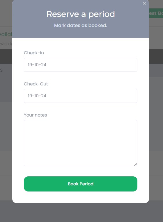 Reserve a period - إضافة عقار جديد